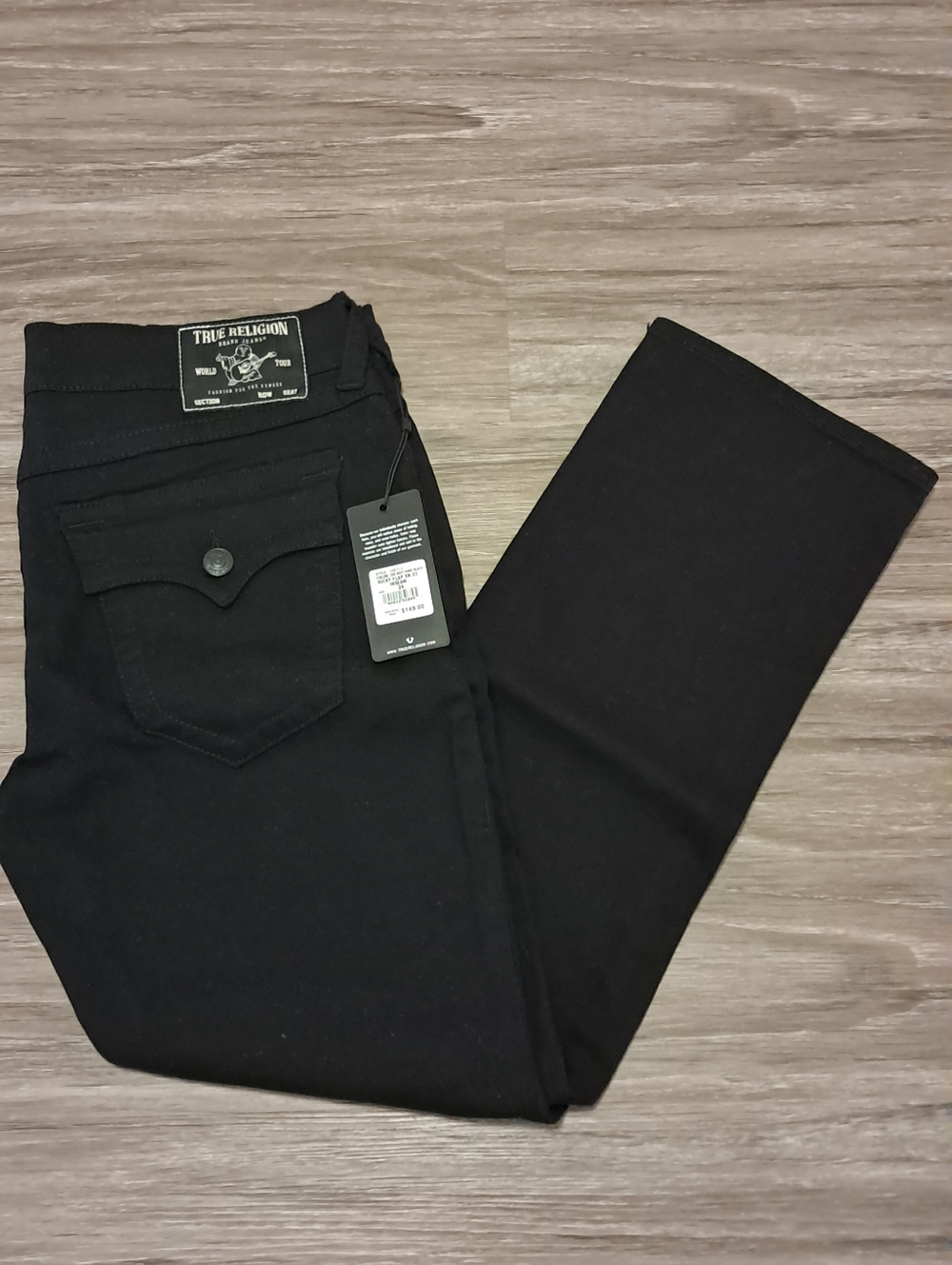 True Religion "Ricky Flap" Jeans Black Men's Size 36x32 NWT